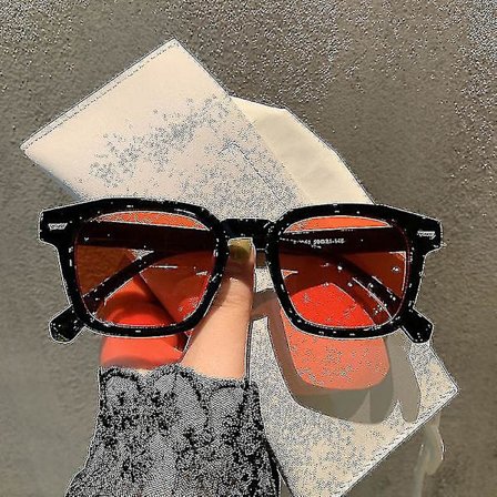 Retro aurinkolasit Muoti Persoonallisuus Riisi Naula Neliö Aurinkolasit-kirkas Musta Ja Punainen Linssit