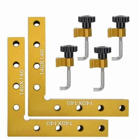 90 asteen kulmakiinnike alumiiniseoksesta, kulmaliittimet puuntyöstöön, puusepäntyökalut 3/6 kpl - keltainen
