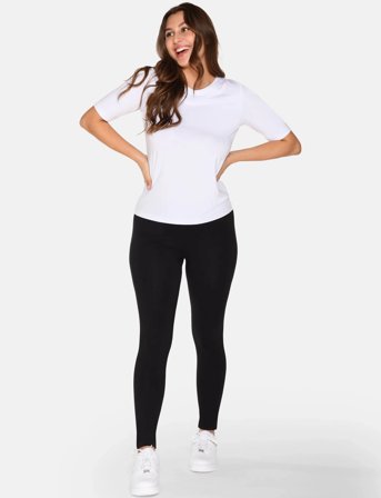 URBAN QUEST 2-Pack Women Bamboo Shortsleeved T-Shirt Slim Fit - White - L
