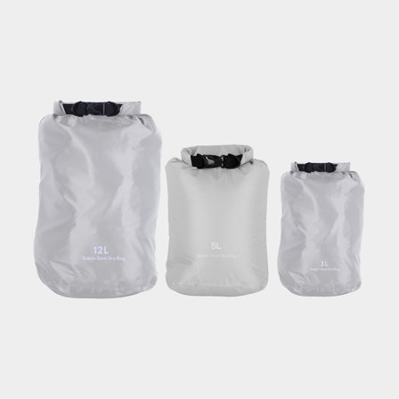 Drybag set / waterproof stow bags Subito Gear, 70D, 3/5/12 litre, grey, 3-pack