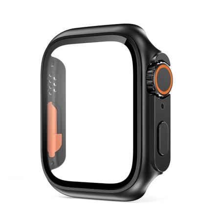 Hærdet glas beskyttende skal til Apple Watch 8 7 45mm 41mm Anti-drop Anti-scratch urkasse til Iwatch 6 5 4 Se 44mm 40mm Original Black 44mm