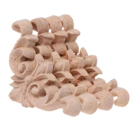 4 Träsnidade Blommiga Hörnapplikationer, Omålade, 4 x 4 cm, för Möbeldekoration