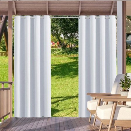 Panelgardin innendørs og utendørs solskjermingsgardiner Personvern for Pergola Veranda Gazebo Hage Plen Hall, 132 x 213 cm, Hvit
