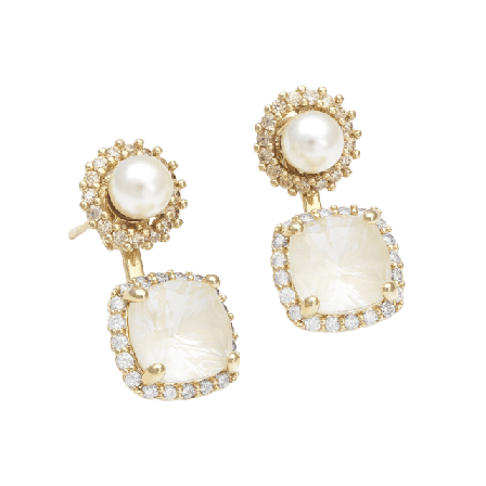 Lily and Rose Colette Earrings - Milky Cream Örhängen Dam Guld ONESIZE