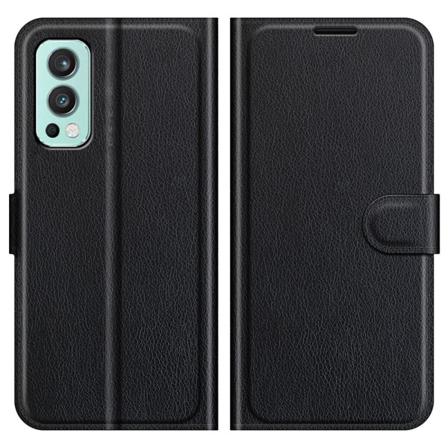 Oneplus Nord 2 5g - Litchi Läder Fodral - Svart