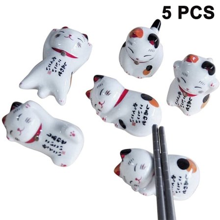 Unique Table Setting Delightful Cat Shaped Chopstick Rest, Non-Toxic Ceramic Chopstick and Fork Holder, Perfect for Birthdays and Anniversaries