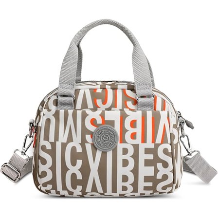 Kvinder Casual Tote Taske Crossbody Håndtaske Multi Lommer Letvægts Nylon Top Håndtag Skuldertaske til Shopping Rejser Daglig Brug Khaki