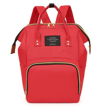 Vaippalaukut Mommy Bag Fashion Color Contrast Suuren kapasiteetin reppu Red