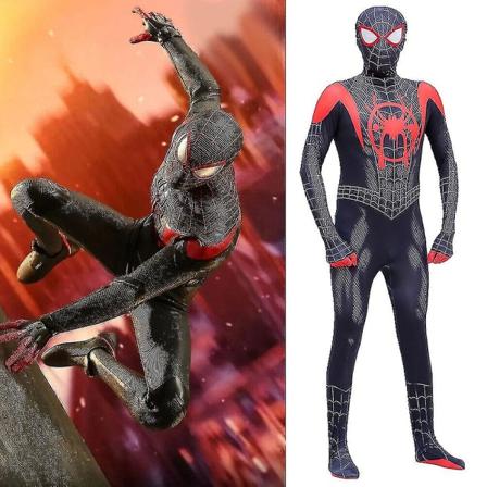 Spider-Man: Morales Jumpsuit Børne Superhelt Optræden Kostume Fancy Up Spandex 7-9 Years