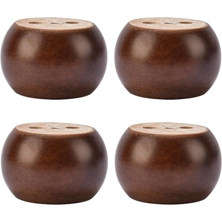 Sett med 4 5 cm massive dreide møbelben i valnøtttre for sofa, skap, hvilestolskammel