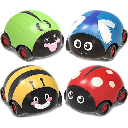 Leksaker för småbarn 1 2 3 år gamla flickor pojkar, Dra tillbaka bilar presenter till 1-3 år gamla flickor, Friktionsdrivna fordon lekset leksaker för