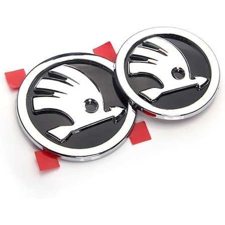 Bakre Front Bil Bak Emblem Badge Grill 3D Metallisk Klistremerke For Skoda Auto Karosseridekorasjon Logo Styling