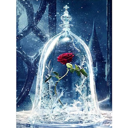 5D Full Diamond Painting, Diamond Embroidery Full Kit Cross Stitch Beauty and the Beast Handicraft on Canvas Fabric Ideal for Decoration at Home/Livin