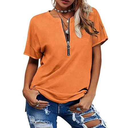 Kortärmad T-shirt För Kvinnor Med Rund Hals S