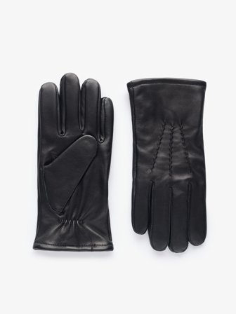 John Henric Men's Schwarze Lederhandschuhe Size 8,5