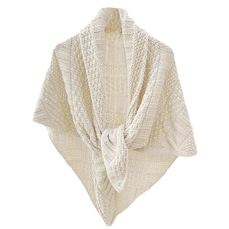 Trekantet knyteskjerf for kvinner, avslappet strikket genser-skjerf, vintage vestkappe, reisesjaltopp med én skulder