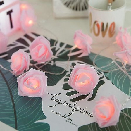 3m 20 Led Rosblomma Slinga Ljus Fairy Bröllop Julfest Trädgårdsdekor