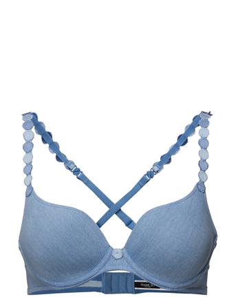 Padded_Bra_Heartshape Lingerie Bras & Tops Push Up Bras Blå Marie Jo
