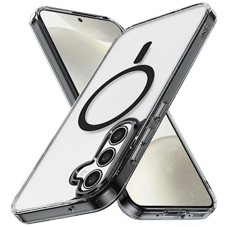 Cover til Samsung Galaxy S24 FE Kompatibel med MagSafe TPU PC Gennemsigtig Telefonbeskyttelse - Sort