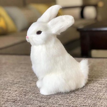 Interaktivt Kanin Plysdyr, Realistisk Kaninlegetøj Interaktivt Kaninlegetøj til Påske (hvid)