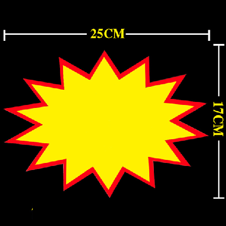 50 stk. 25x16cm/9.8x6.2 tommer gule tomme butiksskilte detailhandelsskilte prisskilt