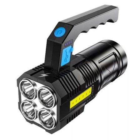 Oppladbar LED -lommelykt med håndtak