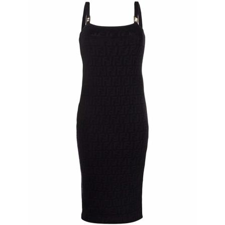 Fendi Fendi FF Jacquard Kjole Sort, Dame