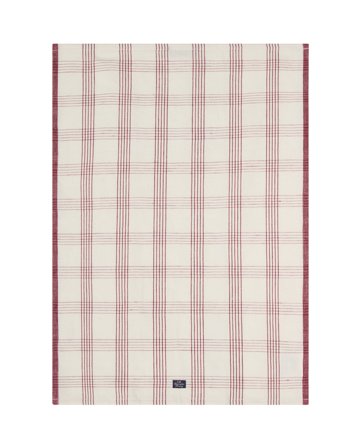 Lexington Ternet hør/bomuld køkkenhåndklæde, hvid/rød