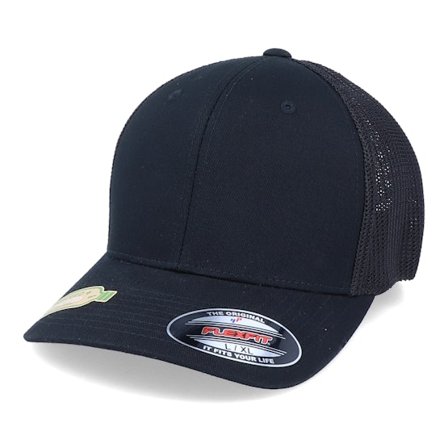 Flexfit - Svart flexfit Keps - Recycled Mesh Trucker Black Flexfit @ Hatstore