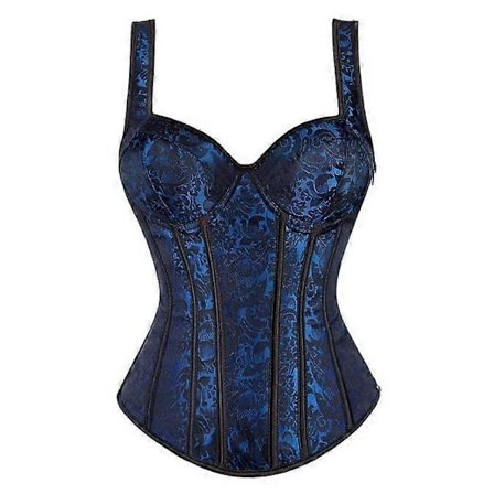 Jacquardvävd Halter Korsett Gotisk Punk Bustier Shapewear