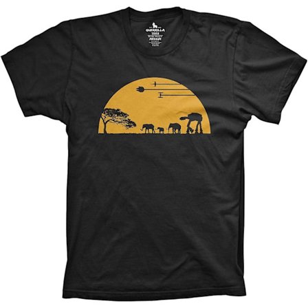 Gerilla T-shirts At-at Movie Skjortor Roliga Tshirts Grafisk utrymmesutslagsplats