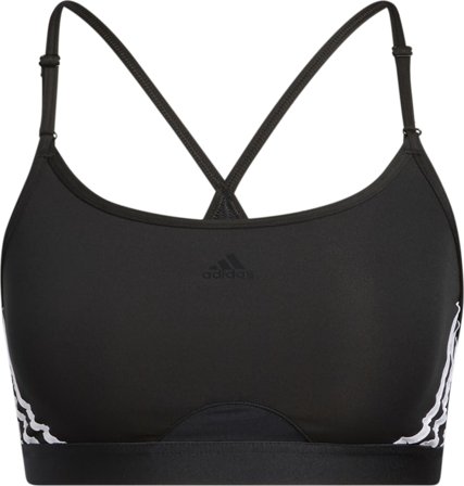 Adidas Women's Aeroreact Training Light Support 3Stripes Bra Women undergarment Black XL/A-C