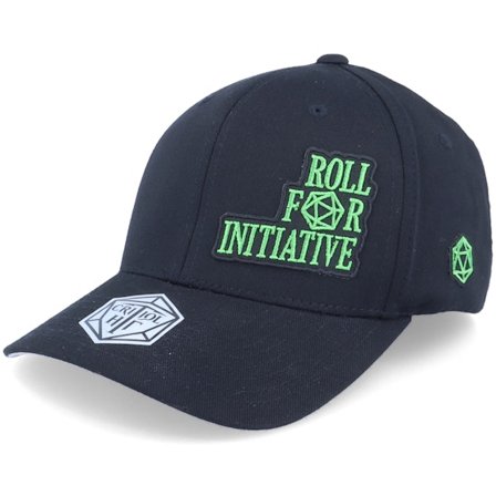 Critiql Hit - Svart flexfit Caps - Roll For Initiative Patch Black - Flexfit @ Hatstore