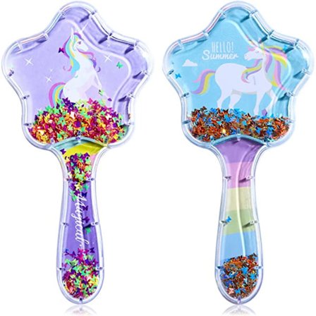 2-pakning hårbørste for jenter (blå, lilla), barnehårbørste