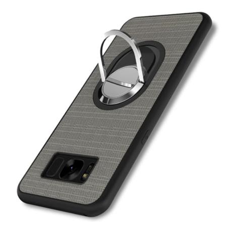 Galaxy S7 edge - Stilig silikondeksel med ringholder FLOVEME Grå