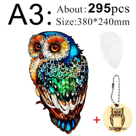 Pöllö Puinen Palapeli Eläimen Muotoinen Henkilökohtainen 3D Palapeli Aikuisten Lasten Lahja Koulutus Lasten Lelu DIY Lautapelit