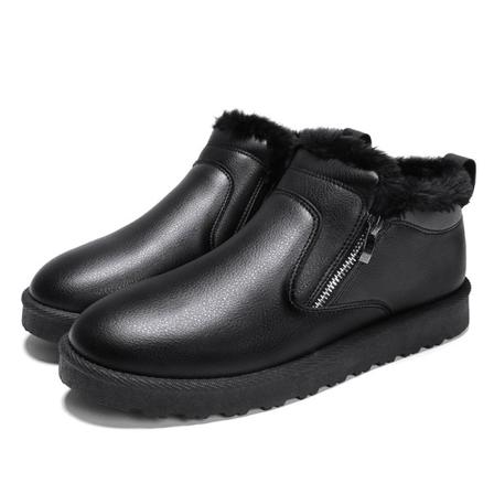 Herr Fuzzy Helfodrade Snöstövlar Sida Dragkedja Flats Ankel Boot