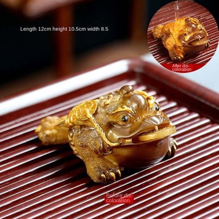 Golden Toad Tea Pet Color Changing Tea Pet GULD