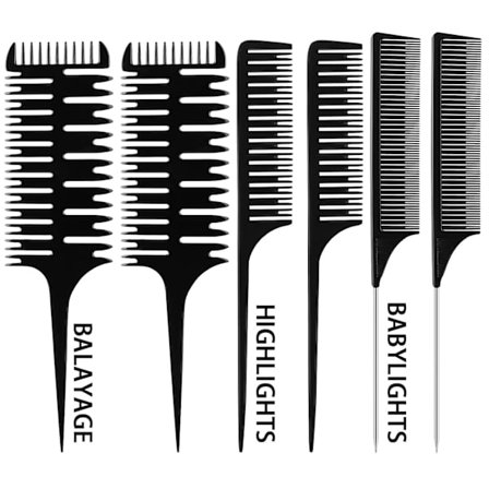 6 dele Fremhævning Vävning Kam Färgning Hår Kamvävning