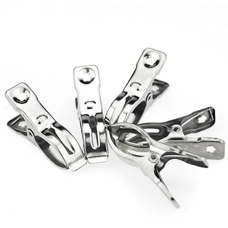 20 st klädnypor i rostfritt stål, 2,3 tum, stora klädnypor i metall, vindtäta klädnypor