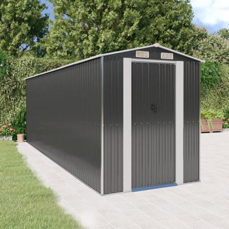 Vidaxl Trädgårdsskjul Antracit 192x606x223 Cm Galvaniserat Stål Antracit