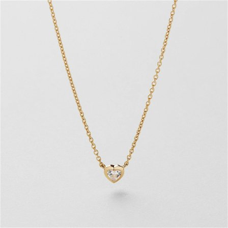 Bezel Heart Necklace