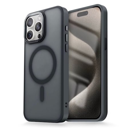 iPhone 16 PLUS Cover - MagSafe Frosted Cover - Sort