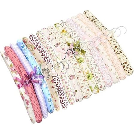 Polstret kleshenger, 5 stk blomsterhengere for frakk skjorte bluse myk kjolehengerrstativ - tilfeldig levering