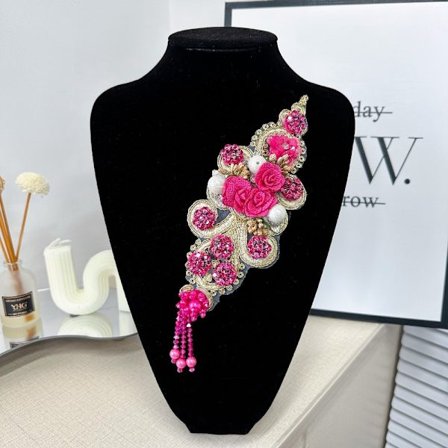 Färgglada broderade tygmärken med blomstertygklistermärke 2 2 2