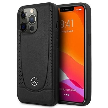 Mercedes MEHCP15XARMBK iPhone 15 Pro Max 6.7 svart/svart hårt fodral Läder Urban