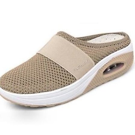 Promenadskor Andningsbara Casual Mesh Slip on Walking Shoes (42 Khaki)