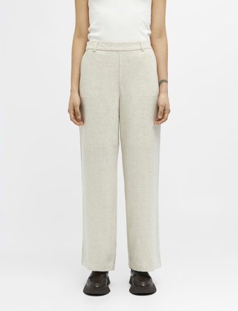 Object Objsanne Aline Wide Pant Noos - Cream - 38