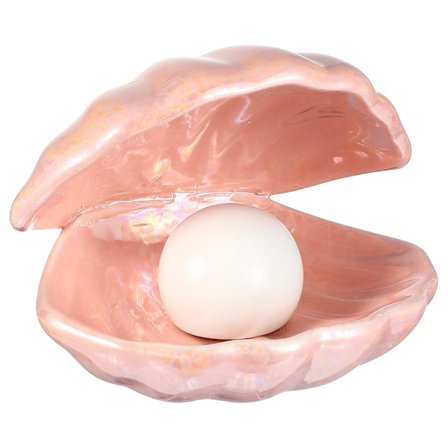 Skjell Perle Design Nattlys Keramikk Skrivebordsornamenter Sengeside Dekorativ Lampe Soverom Hjem Dekorativ Lampe (Rosa) (14X15CM, Rosa)