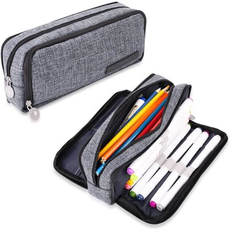 Pennfodral med stor kapacitet, sminkväska, pennfodral i canvas